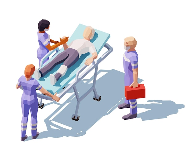 Il personale medico sta trasportando il paziente in barella