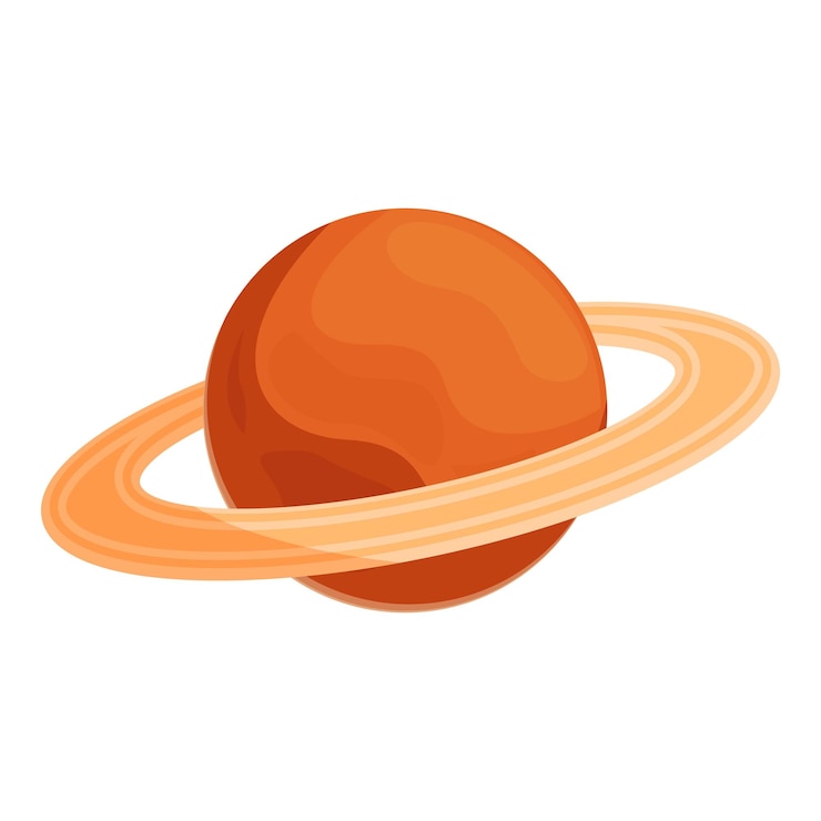 Vettore il pianeta saturno del sistema solare che ruota attorno al sole