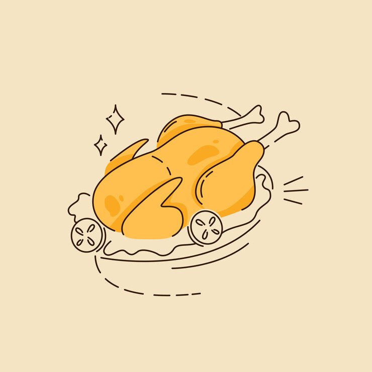 Il pollo intero alla griglia per l'illustrazione del Ringraziamento