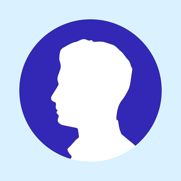 Il profilo avatar silhouette di un uomo guarda da parte