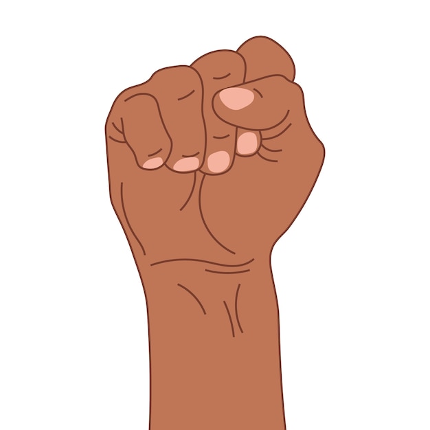 Il pugno alzato della mano Concetto di protesta Vettore di illustrazione