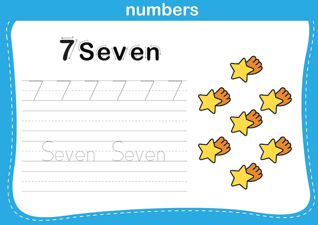 Il punto di collegamento e i numeri stampabili si esercitano per l'illustrazione dei bambini della scuola materna e dell'asilo