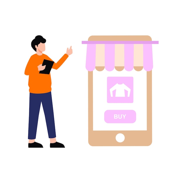 Il ragazzo sta facendo acquisti online