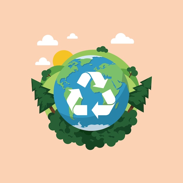 Il riciclaggio globale: un'illustrazione pacifica della terra