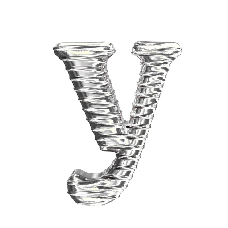 Vettore il simbolo 3d in argento lettera y
