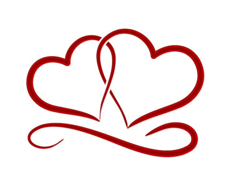 Vettore il simbolo di un cuore stilizzato rosso