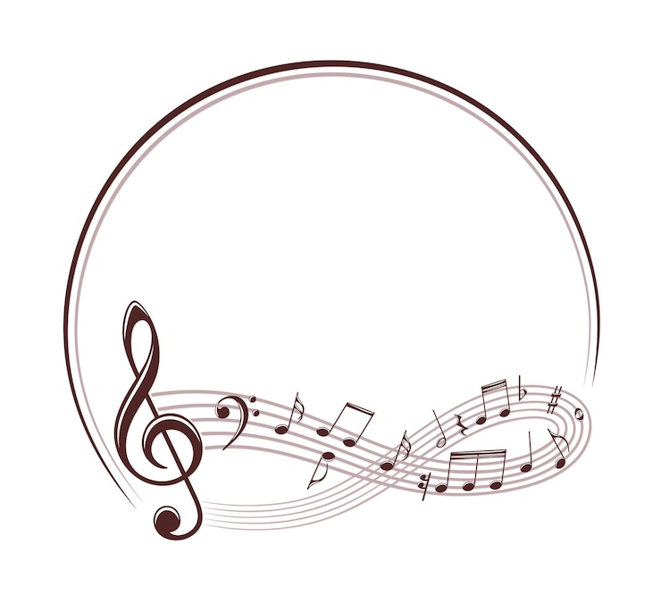 Vettore il simbolo stilizzato con le note musicali