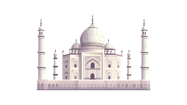 Il Taj Mahal è un palazzo in India. Illustrazione vettoriale disegnata a mano