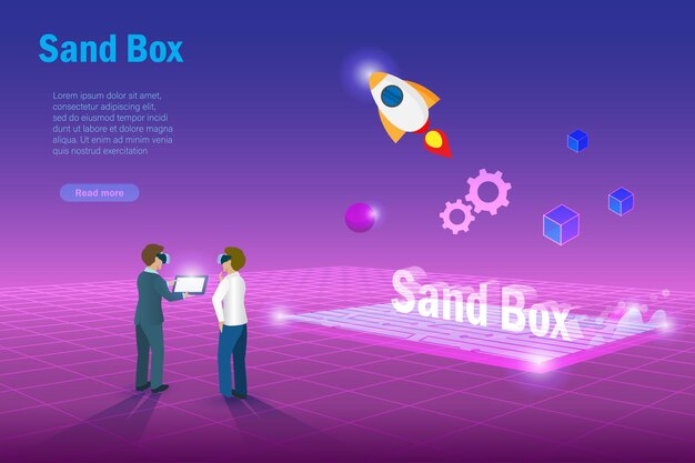 Il team di Enginerring discute la programmazione del software di test demo sandbox Sistema di sviluppo di esperimenti virtuali