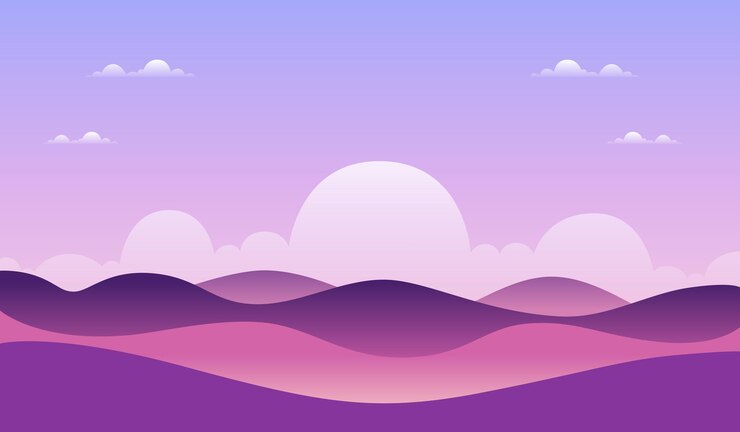 Il tramonto della montagna viola
