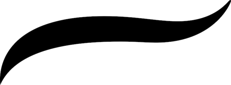 Vettore il tratto di pennello nero sta facendo un arco alto su uno sfondo bianco lasciando uno spazio vuoto che potrebbe essere usato per il testo
