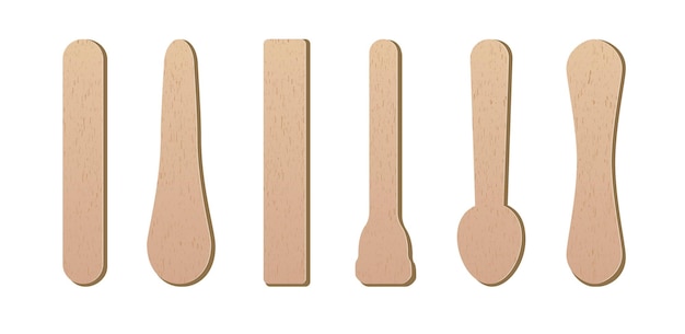 Il vettore del bastone di legno ha impostato lo stile realistico