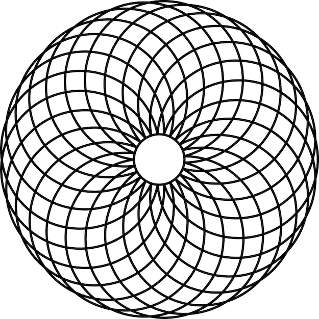 Il vettore torus yantra isolato su sfondo bianco concetto di simbolo di geometria sacra