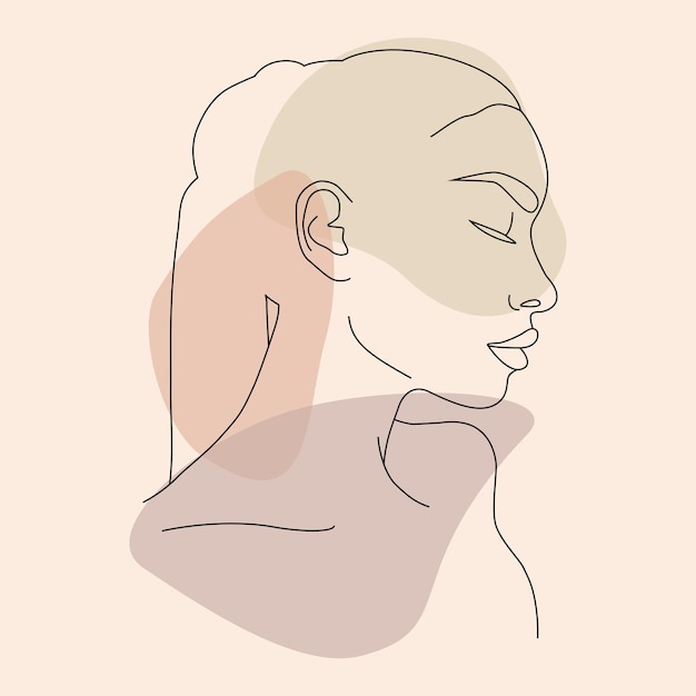 Il volto è una linea Logo icona volto femminile minimalista astratto Profilo