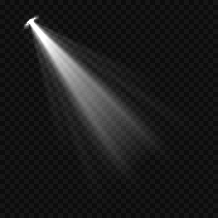 Vettore illuminazione bianca fredda con riflettore effetti di illuminazione della scena su sfondo scuro trasparente illustrazione vettoriale