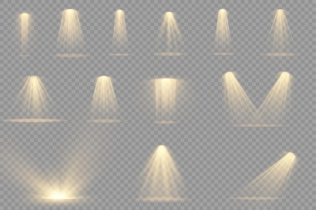 Illuminazione gialla brillante con effetti di luce proiettore faretto
