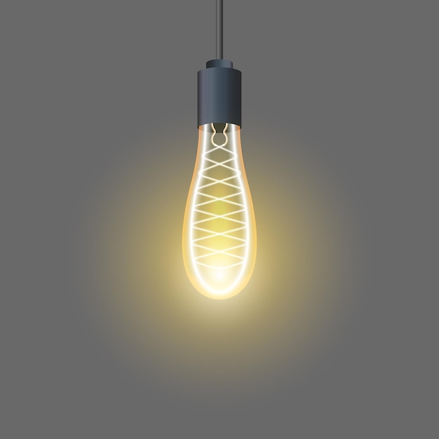 Illuminazione Vintagestyle Edison lampadina con filamento luminoso sospeso su un cordone Design retro illuminazione calda decorazione interna ambiente energetico e elementi di illuminazione classici per moderni