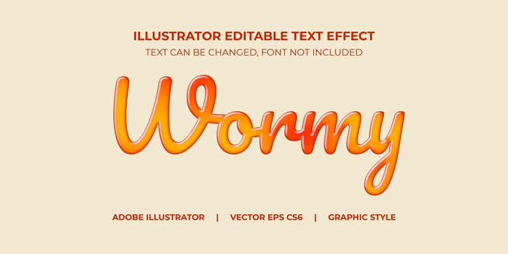 Illustrator Vector Text Effect Graphic Style Worm Candy