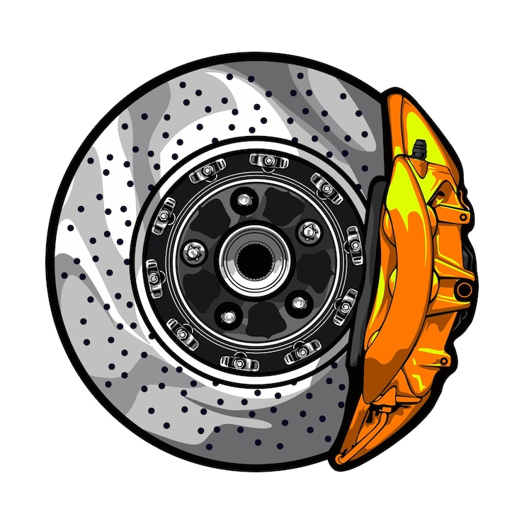 Vettore illustratore di progettazione vettoriale del freno dell'auto