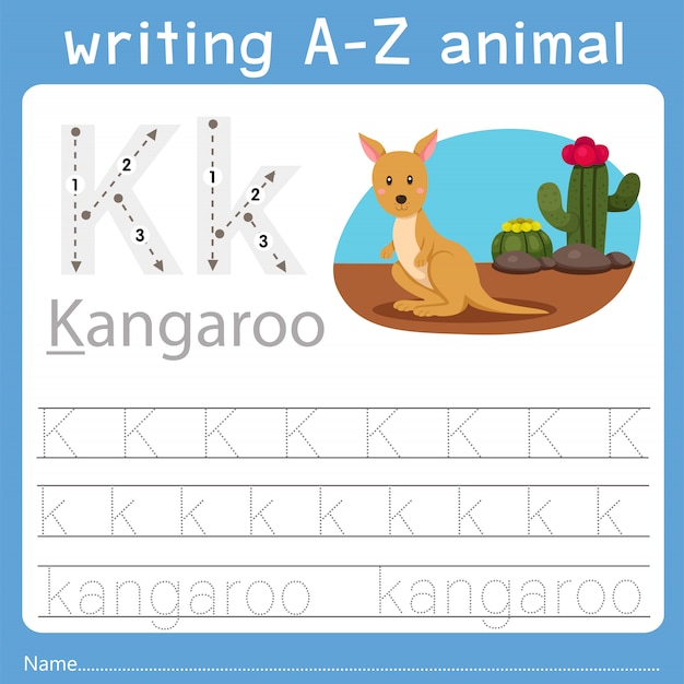 Illustratore di scrittura az animal k