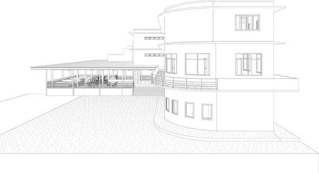 Illustrazione 3D del progetto di costruzione