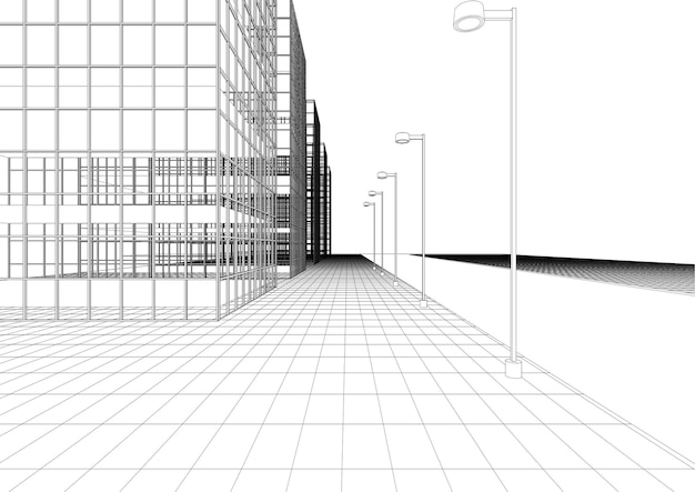 Illustrazione 3D del progetto di costruzione