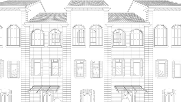 Illustrazione 3D del progetto di costruzione