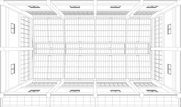 Illustrazione 3D di un edificio industriale