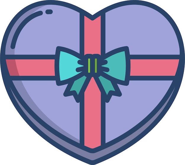 Illustrazione a colori lineare del regalo