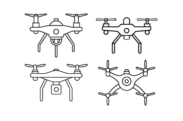 illustrazione a vetto della linea di icona dron