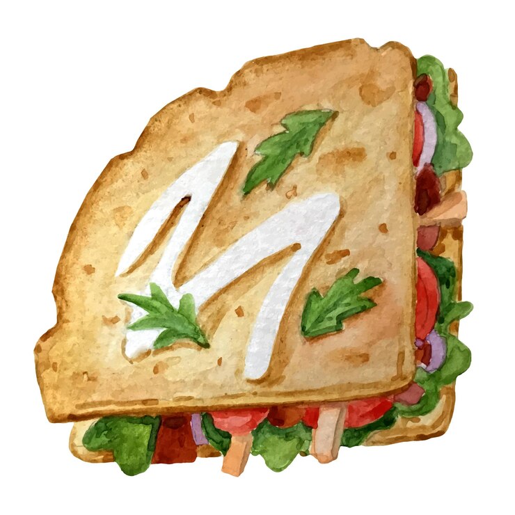 Vettore illustrazione acquerello di una quesadilla cucina messicana tradizionale cucina latina