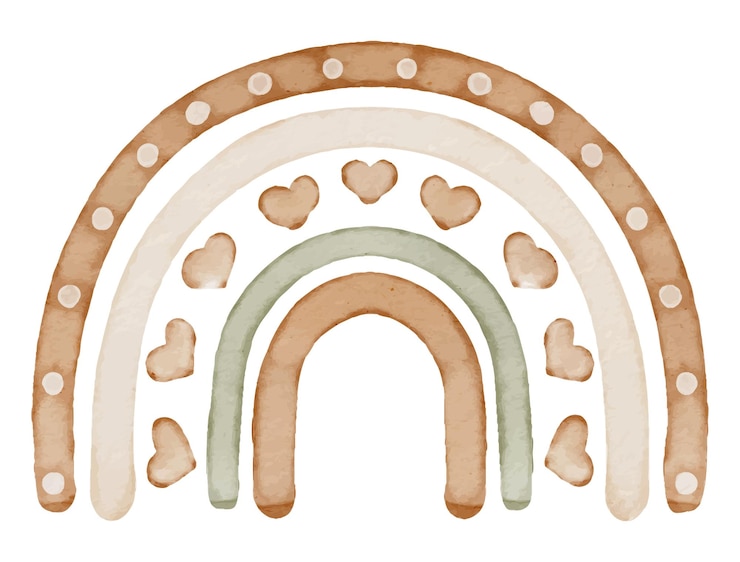 Vettore illustrazione ad acquerello boho rainbow per la doccia per bambini schizzo disegnato a mano in stile scandinavo per la nursery su sfondo isolato disegno pastello carino per design infantile pittura per ragazzo o ragazza