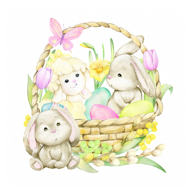 Illustrazione ad acquerello di Pasqua