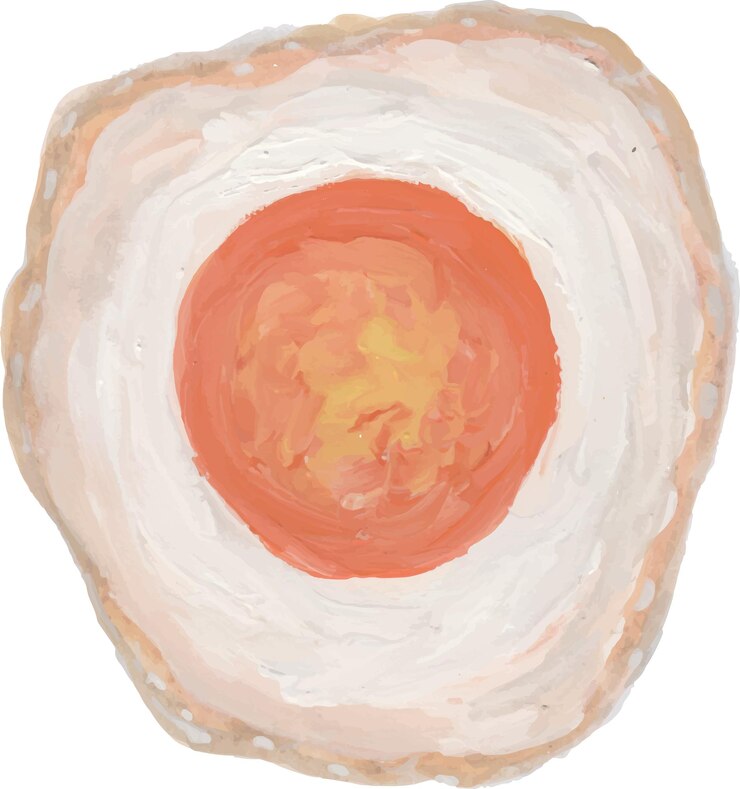 Vettore illustrazione ad acquerello dipinta a mano di un uovo fritto