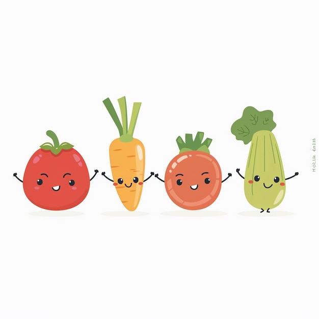 illustrazione alimentare sano vegetariano vegetale vegano vettore biologico carota pomodoro fresco f