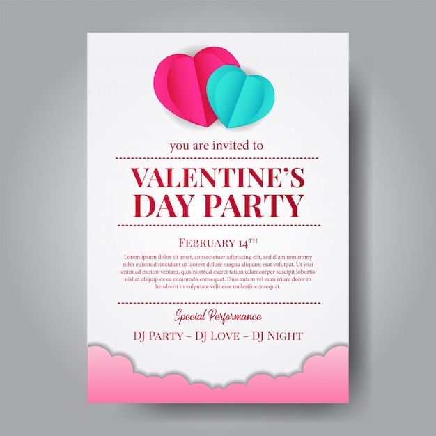 illustrazione amore e modello di banner di San Valentino