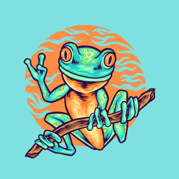Illustrazione animale rana