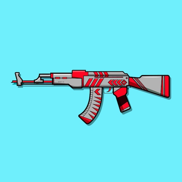 illustrazione animata di un'arma da fuoco ak 47