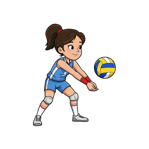 Illustrazione animata di una giocatrice di pallavolo