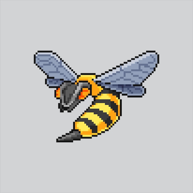 Illustrazione artistica a pixel Hornet Bee Pixelated Hornet Wasp Hornet Wesp Bee Bug Insetto Insetto Icon pix