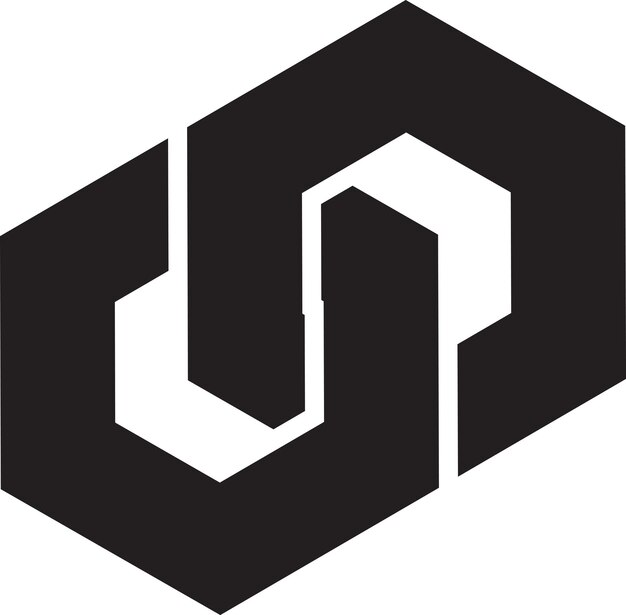 Illustrazione astratta del logo esagonale collegato in stile trendy e minimale