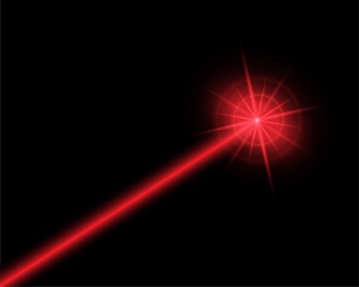 Vettore illustrazione astratta del raggio laser rosso
