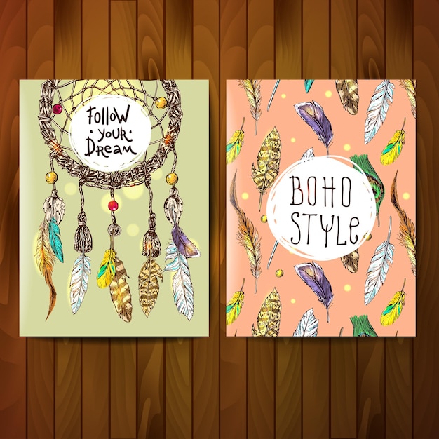 Illustrazione boho disegnata a mano