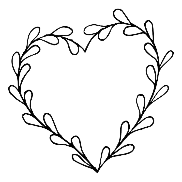 Vettore illustrazione carina sotto forma di un cuore solitario disegnata a mano illustrazione in vettore