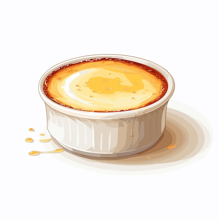 Vettore illustrazione classica del dessert crme brle