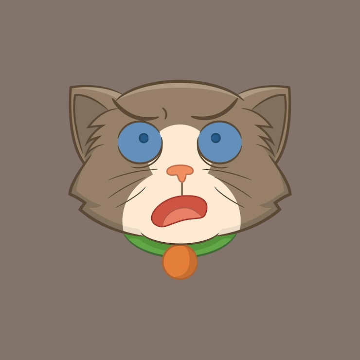 Vettore illustrazione classica del gatto soriano che mostra un'espressione scioccata e sorpresa