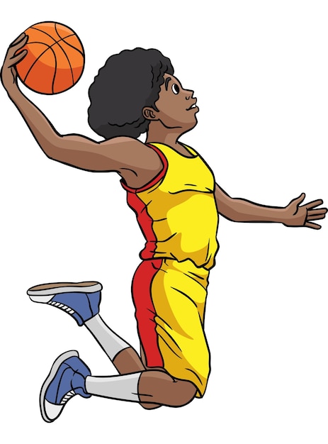 Illustrazione clipart colorata del fumetto di pallacanestro