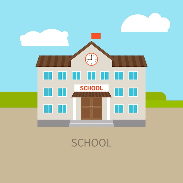 Illustrazione colorata dell'edificio scolastico