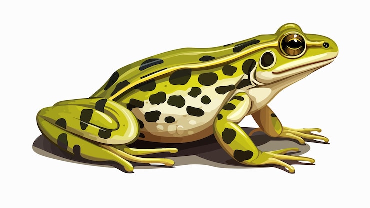 Vettore illustrazione colorata della rana leopardo settentrionale