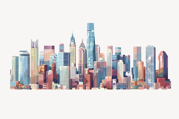 Illustrazione colorata dello skyline urbano
